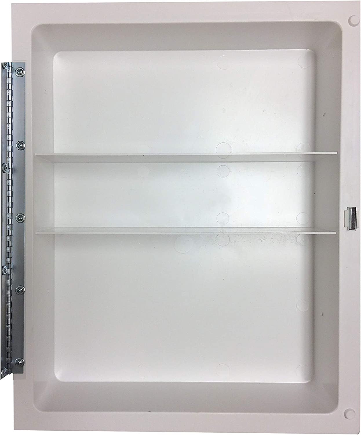 16" X 22" Medicine Cabinets for Bathroom with Mirror - Bright Steel Framed, Recessed, Modern Home Décor, Bright Steel, Non-Adjustable Shelves